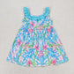 Baby Girl Sleeveless Starfish Summer Blue Bow Dress