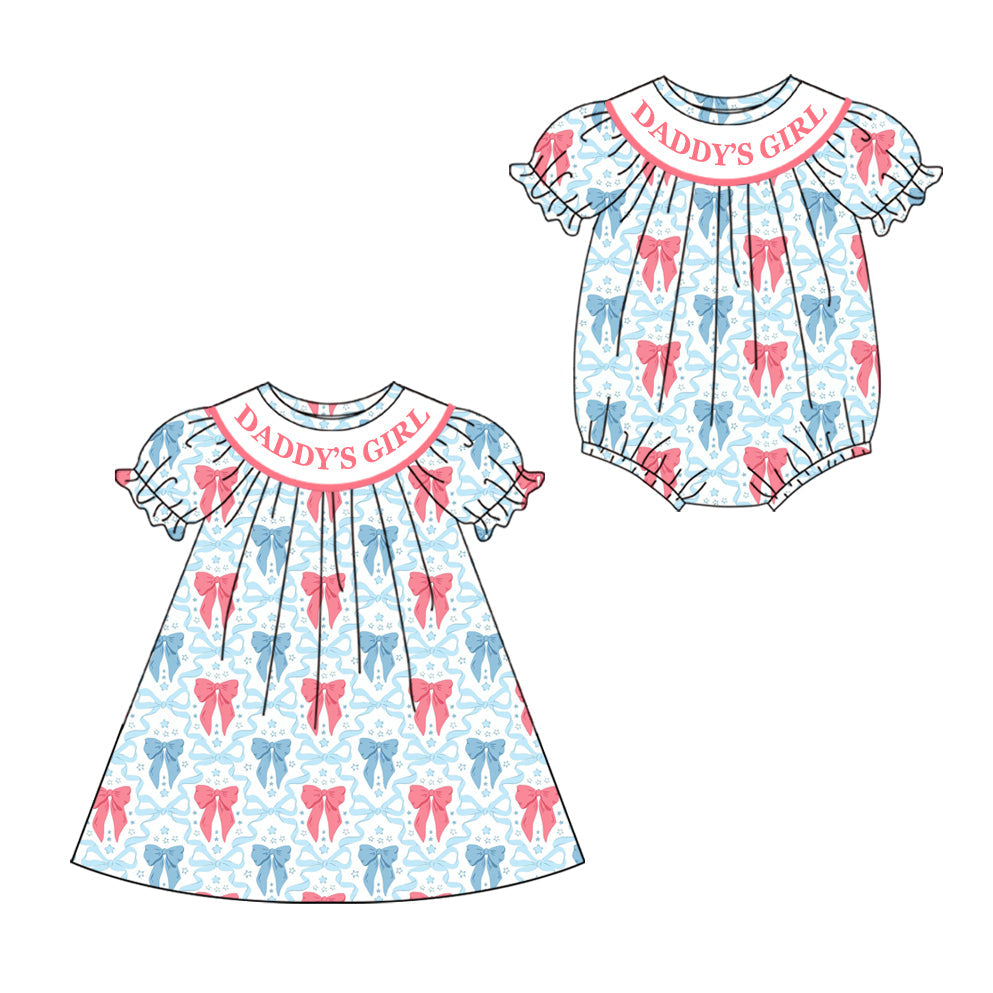 Baby Kids Bows Daddy's Girl Sibling Dress Romper ( Moq 5 Each Style ) 1.15