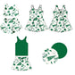 Baby Girl Cheer Football Bows Green Sibling Dress Set ( Moq 5 Each Style ) 1.16