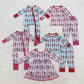 Sibling Boys Girls Long Sleeves Soldier Christmas Pajamas Zipper Romper Set Clothes RTS