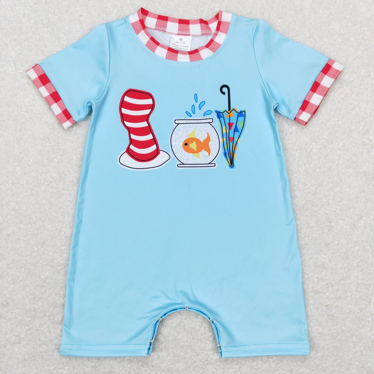 SR0767 Baby Boy Dr Reading Blue Romper