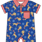 Baby Boy Girl July 4th Dog Sibling Matching Green Dress Romper Clothes Set ( Moq 5 Each style )