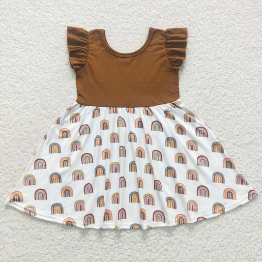 GSD0443 Baby Girl Rainbow Short Sleeves Dress