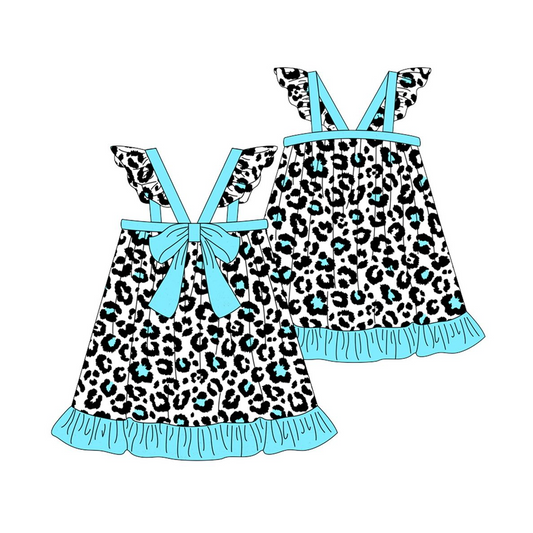 Moq 3 Pre-order GSD0986 Baby Girl Sleeveless Leopard Summer Dress