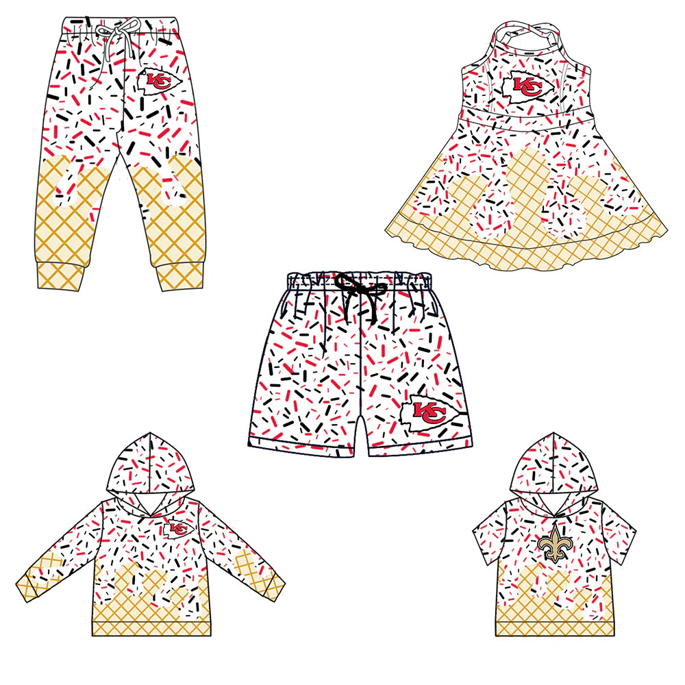 ( Moq 5 each style ) Baby Boy Girl KC Team Sibling Dress Shirt Shorts Pants 6.12