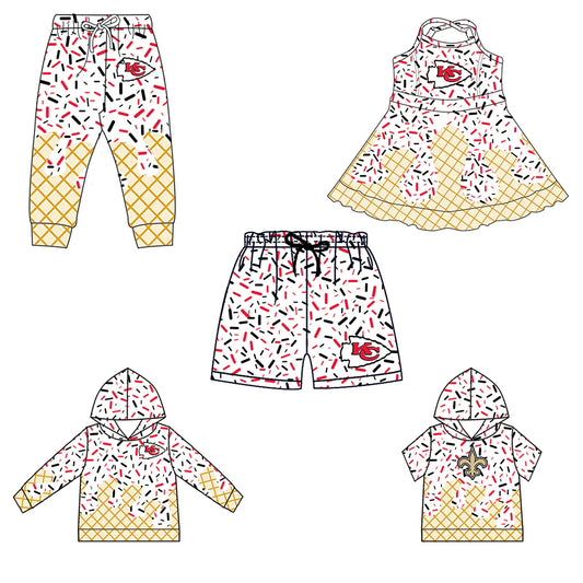 ( Moq 5 each style ) Baby Boy Girl KC Team Sibling Dress Shirt Shorts Pants 6.12