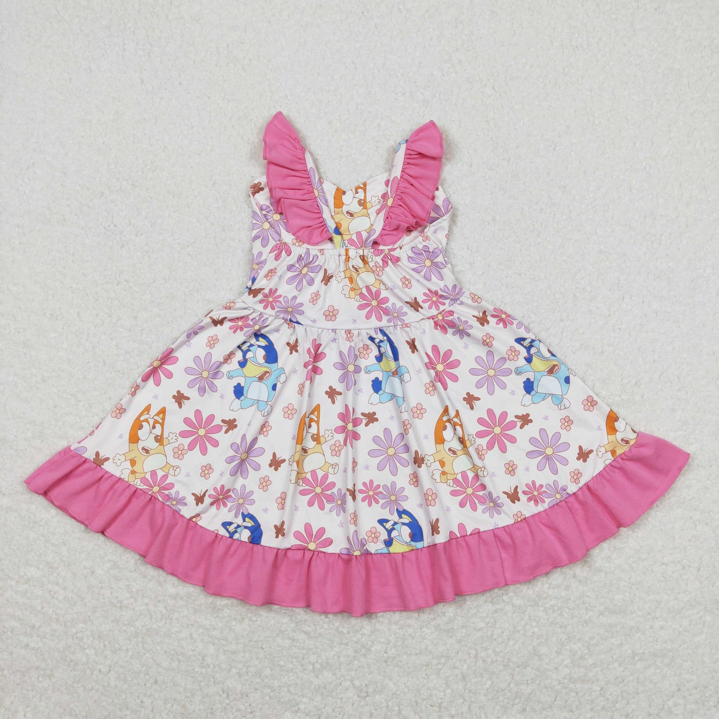 Baby Girl Dogs Floral Summer Twirl Dress