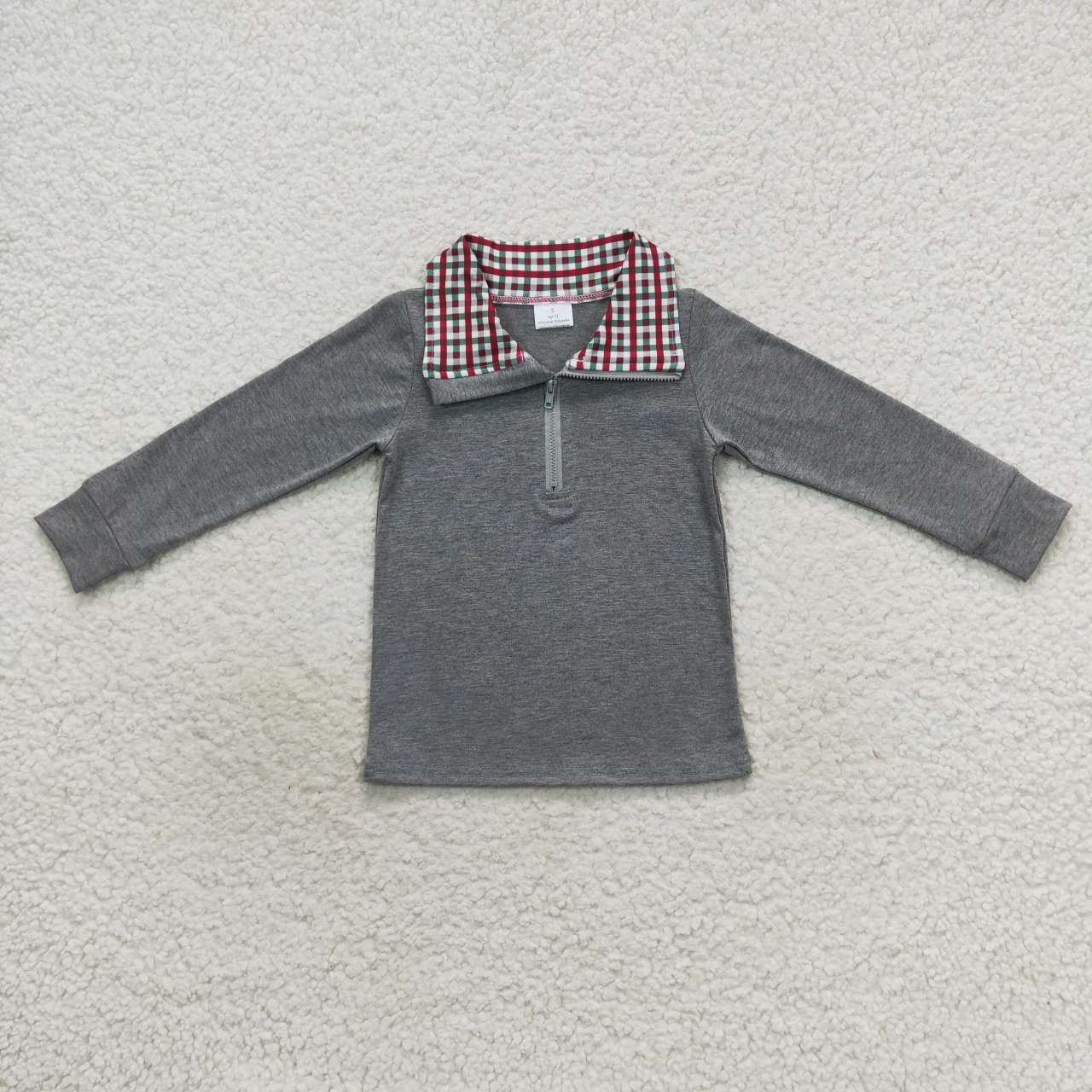 BT0283 Baby Boy Long Sleeves Pullover Zipper Shirt