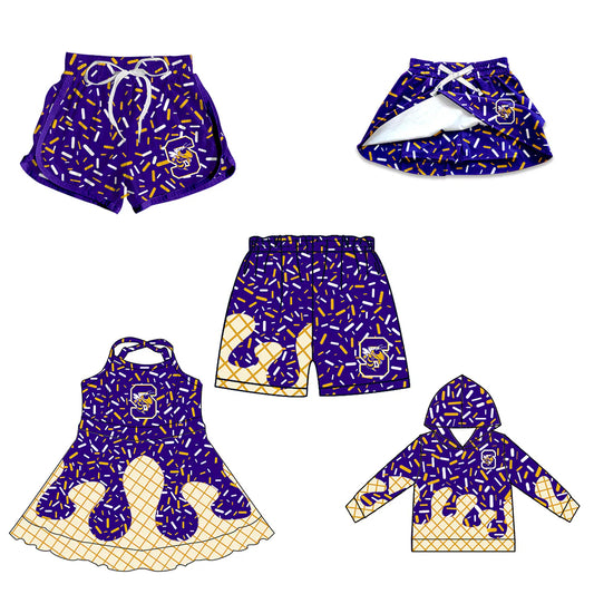 ( Moq 5 each style ) Baby Boy Girl  Team Sibling Bee Drips Purple Dress Shirt Shorts Pants 7.2