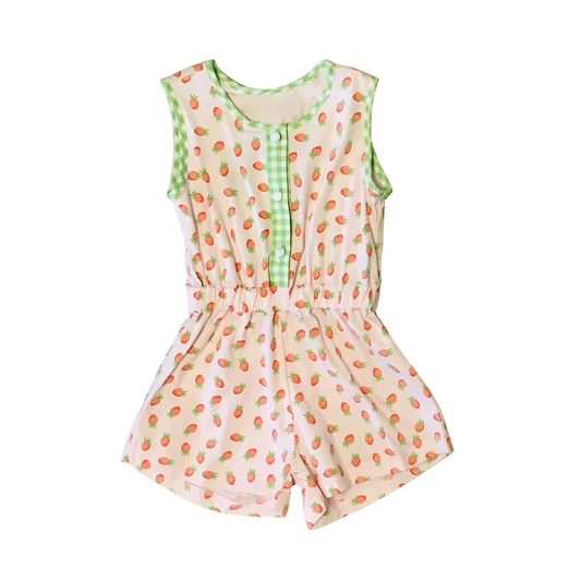 Moq 3 Pre-order Baby Girl Strawberry Sleeveless Jumpsuit