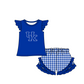 ( Moq 5 Each Style ) Baby Boys Girls Kids Blue Stripes Team Sibling Rompers Sets