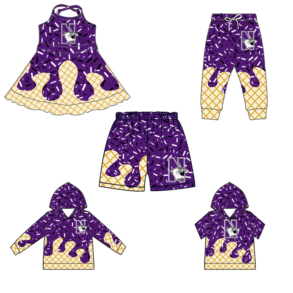 ( Moq 5 each style ) Baby Boy Girl Team N Purple Sibling Dress Shirt Shorts Pants 5.30