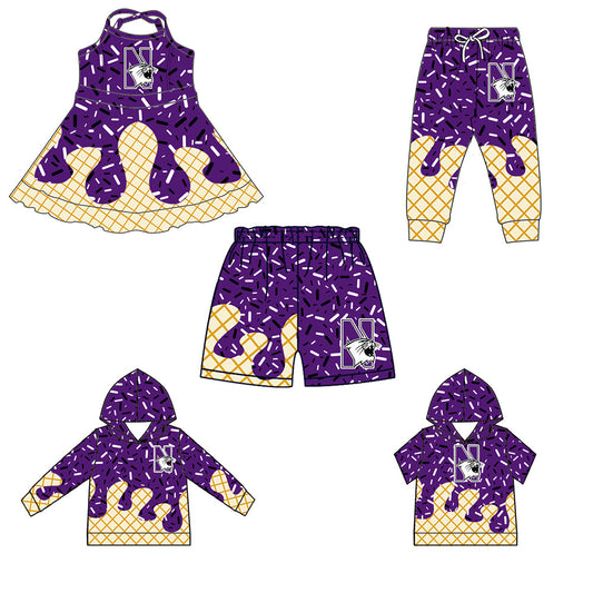 ( Moq 5 each style ) Baby Boy Girl Team N Purple Sibling Dress Shirt Shorts Pants 5.30