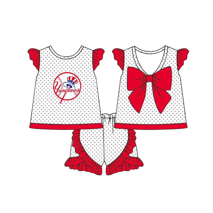 ( Moq 5 Each Style ) Baby Boys Girls Kids Sibling Red Shirts Sets Team Baseball Clothes