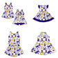 ( Moq 5 each style ) Baby Girl Toddler Bees Team Bows Sibling Dress Set