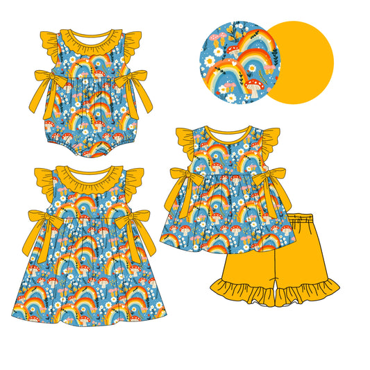 Baby Girl Flower Rainbow Sibling Romper Dress Set ( Moq 5 Each Style ) 1.9