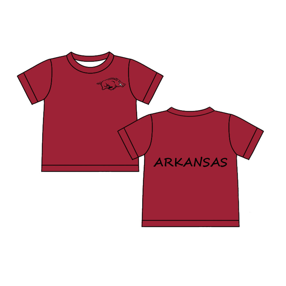 ( Moq 5 each style ) Baby Boy Girl Team Pig Red Sibling Dress Shirt Set 5.9