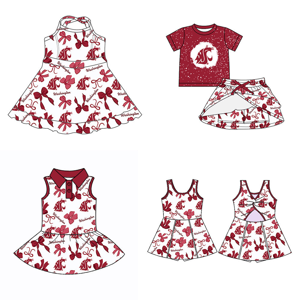 ( Moq 5 each style ) Baby Girl Team Sibling Bows Dress Set 5.28