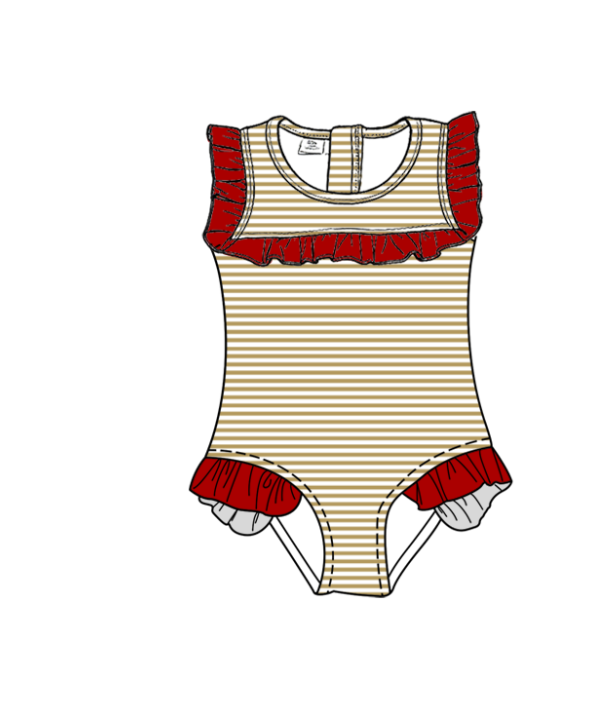 ( Moq 5 Each Style ) Baby Boys Girls Kids Team Sibling Jumpsuits Sets Swimsuits Red Clothes