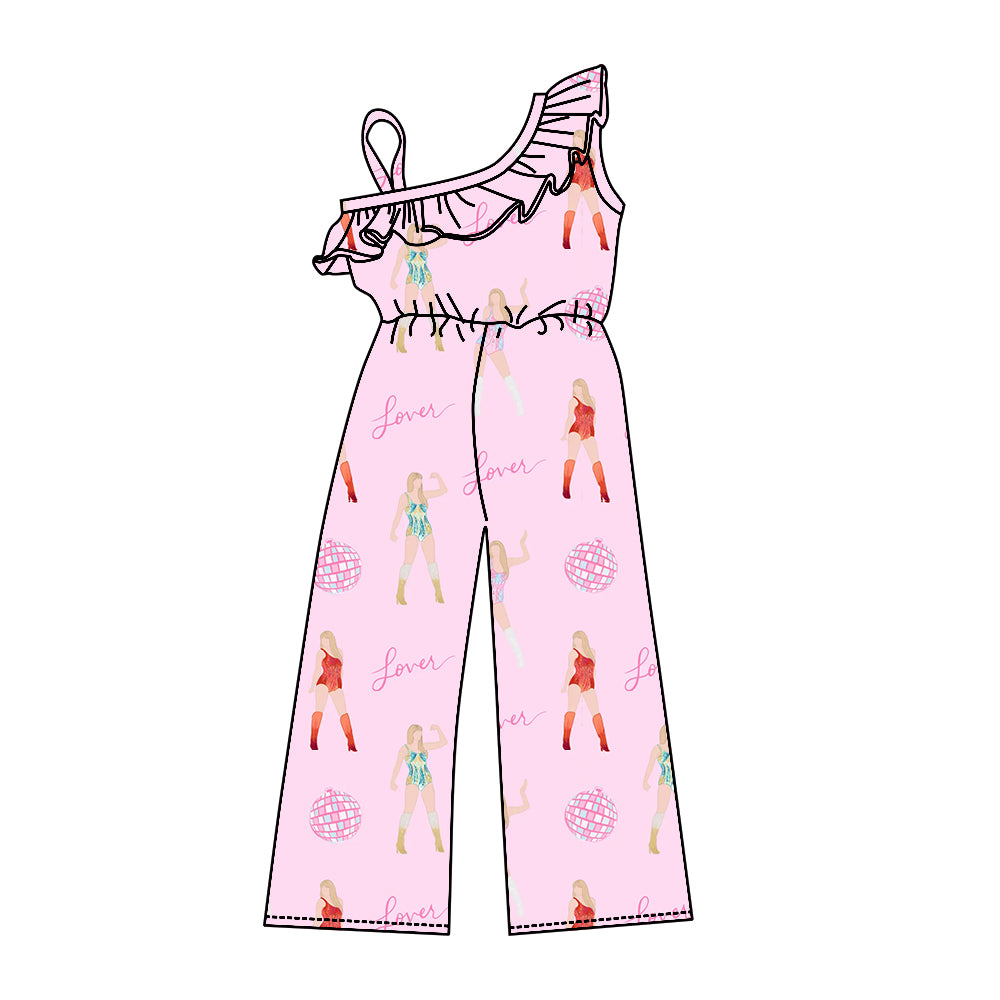 Baby Girl Singer Pink Pants Ruffle Jumpsuit