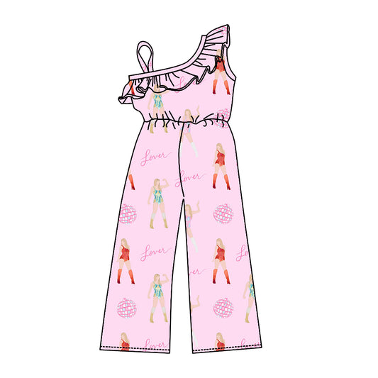 Baby Girl Singer Pink Pants Ruffle Jumpsuit