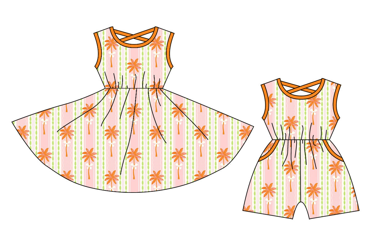 Baby Girl  Beach Tree Sibling Jumpsuit Dress ( Moq 5 Each Style ) 12.25