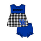 ( Moq 5 Each Style ) Baby Boys Girls Kids Plaid Team Sibling Blue Rompers Dress Sets