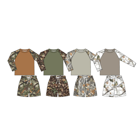 ( Moq 5 Each Style ) Sibling Baby Boys Toddler Long Sleeves Shirts Camo Shorts Sets Clothes