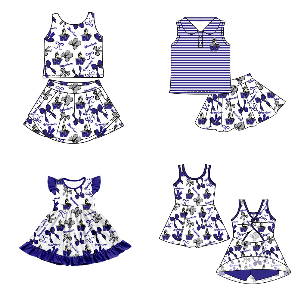 ( Moq 5 each style ) Baby Girl Toddler W Team Bows ‌Sibling Dress Set