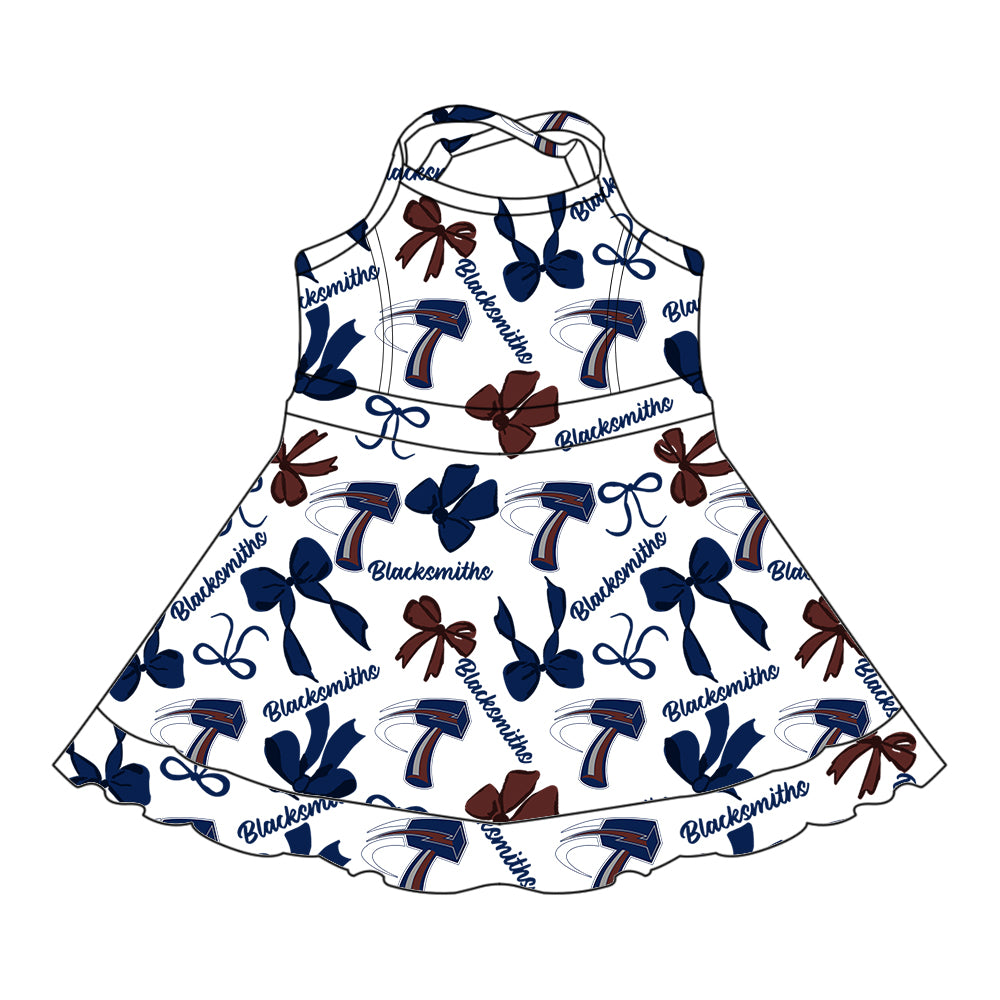( Moq 5 each style ) Baby Boy Girl Team Cheer Sibling Shirt Bows Jumpsuit Dress Set 7.30