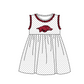 ( Moq 5 ) Baby Girls Toddler Sleeveless Pig Dots Team Ruffle Knee Length Dress