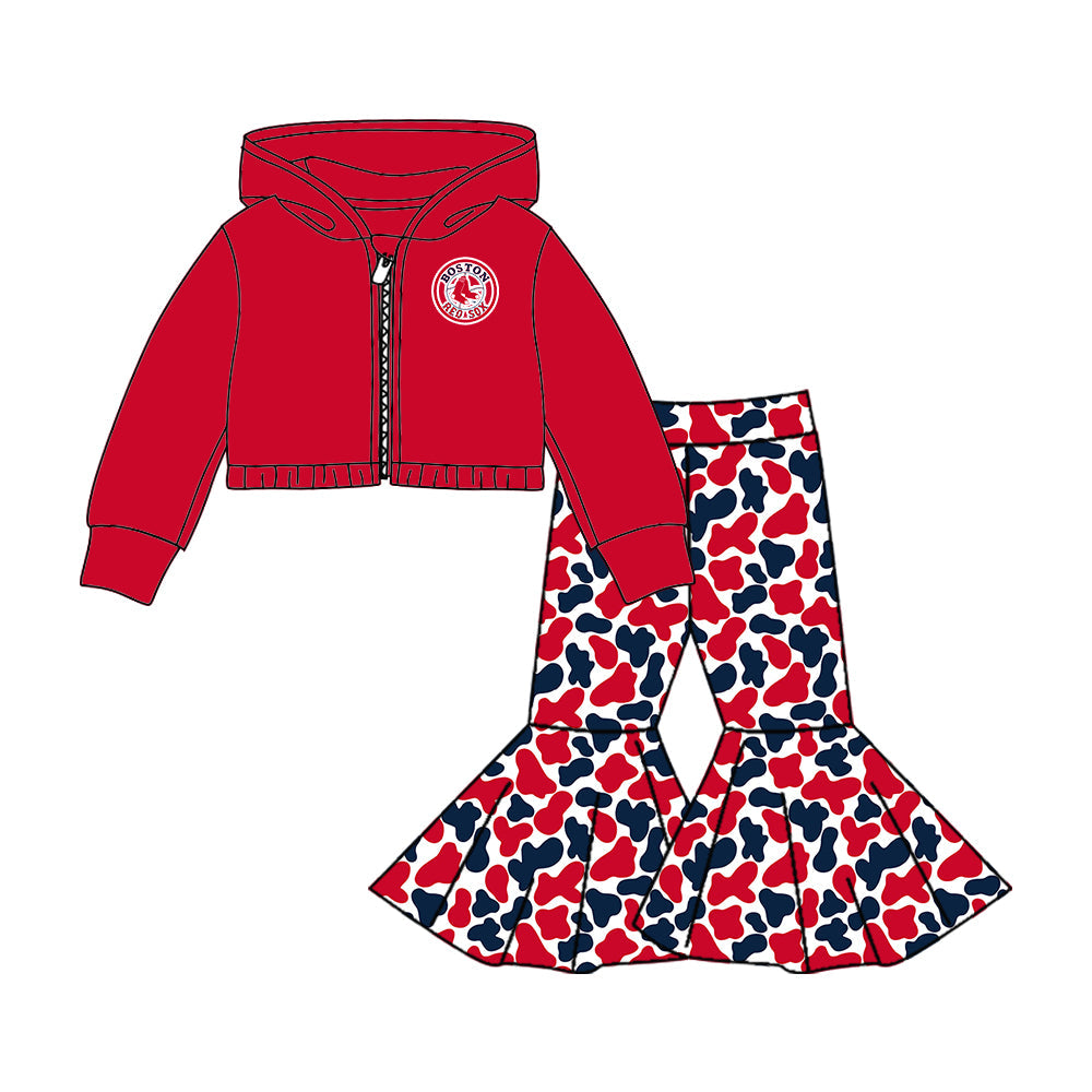 ( Moq 5 each style ) Baby Boy Girl Team Sibling Shirt Long Sleeves Red Set 8.8