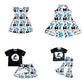 ( Moq 5 each style ) Baby Boy Girl Toddler Team Cats Bows ‌Sibling Dress Set
