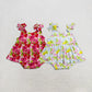 Sibling Baby Girls Infant Sleeveless Strawberry Watermelon Bows Summer Bubble Rompers Clothes RTS
