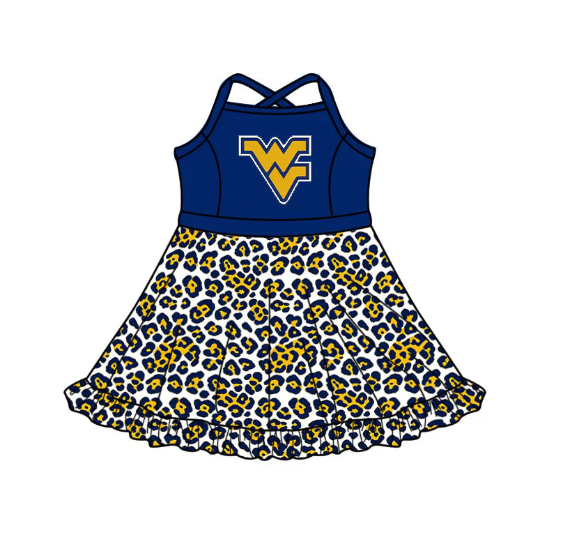 ( Moq 5 ) Sibling Baby Girls Kids Sleeveless WV Leopard Built-in Shorts Team Dress Clothes