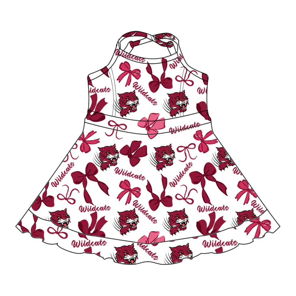 ( Moq 5 each style ) Baby Boy Girl Cat Team Cheer Sibling Shirt Bows Jumpsuit Dress Set 7.29