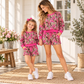 Sibling Baby Girls Adult Women Long Sleeves Leaves Shirts Pockets Shorts Sets Camo Clothes RTS