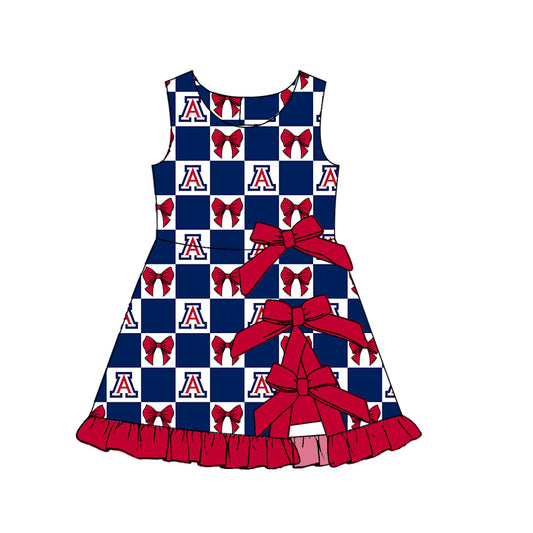 ( Moq 5 ) Custom Baby Girls Kids Sleeveless Bows Shorts Knee Length Team Dress Cheer Clothes
