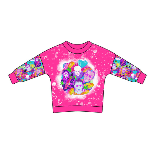 Baby Girl Long Sleeves Halloween Hearts Pink Shirt