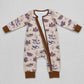 LR0667 Baby Boy Long Sleeves Duck Zipper One Piece Romper
