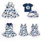 ( Moq 5 each style ) Baby Girl Team Blue Bows Sibling Dress Set 5.21