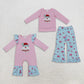 Sibling Baby Girls Kids Long Sleeves Embroidery Santa Christmas Flower Romper Set Clothes RTS