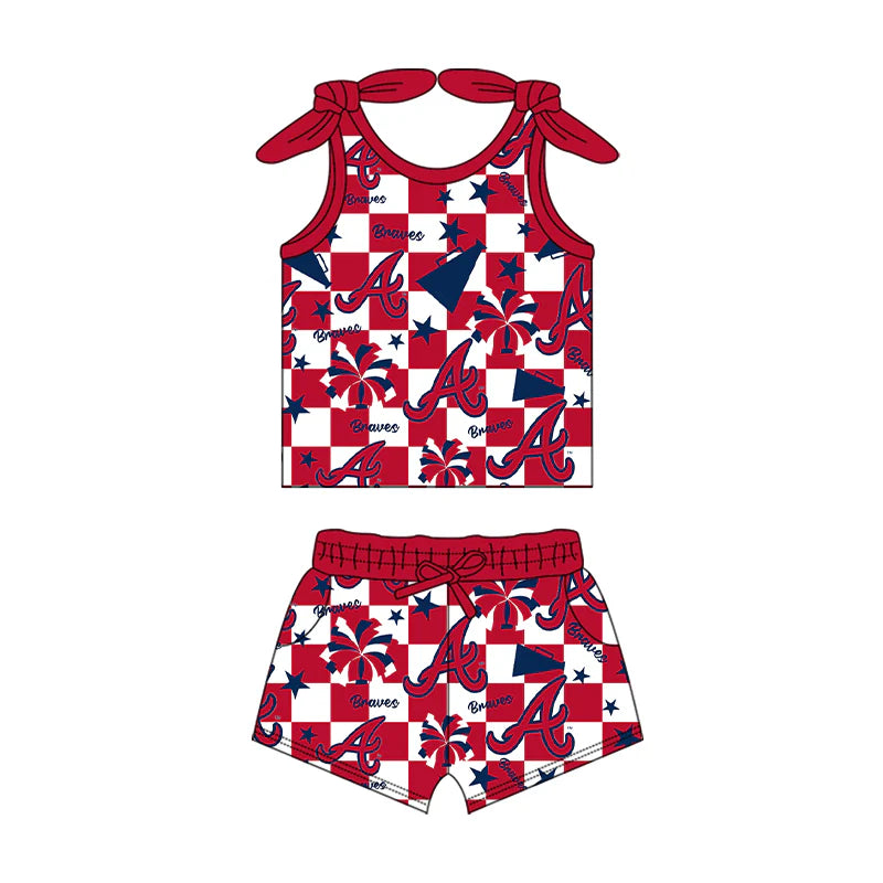 ( Moq 5 each style ) Baby Girl Toddler Cheer Sibling A Team Romper Dress Set 7.16