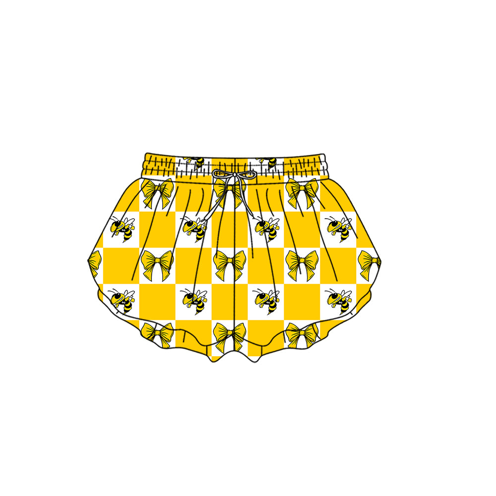 ( Moq 5 Each Style ) Baby Boys Girls Toddler Bee Bows Team Sibling Shorts Dress Shirt Set Clothes