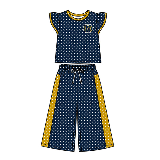 ( Moq 5 ) Baby Girls Kids Short Sleeves Shirt Pants Team Set Clothes