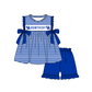 ( Moq 5 ) Baby Girls Toddler Sleeveless Bows Stripes Tunic Blue Shorts Team Set 1.29