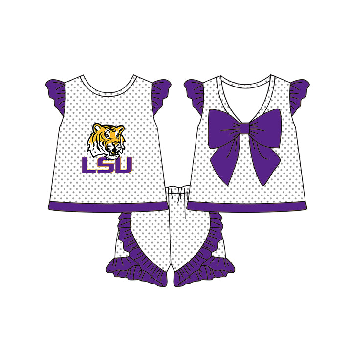 ( Moq 5 Each Style ) Baby Boys Girls Toddler Tiger Sibling Shirts Sets Team Purple Clothing