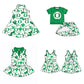 ( Moq 5 each style ) Baby Girl Team O Green Bows Sibling Dress Set 5.24