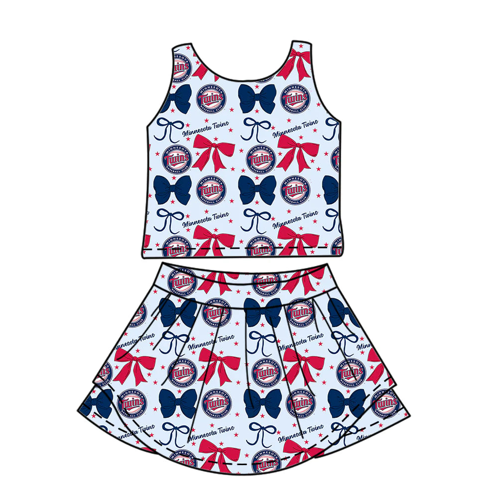 ( Moq 5 each style ) Baby Boy Girl Toddler Team Bows Sibling Shirt Dress Set 6.20