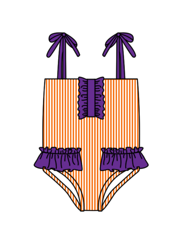 ( Moq 5 Each Style ) Baby Boys Girls Kids Team Sibling Orange Jumpsuits Sets Swimsuits